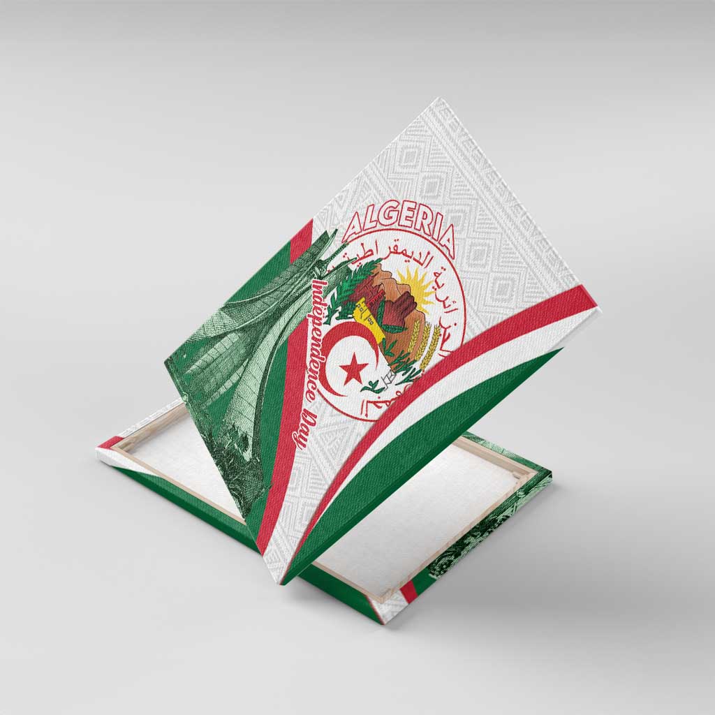 Algeria Independence Day Canvas Wall Art Coat Of Arms With Maqam Echahid