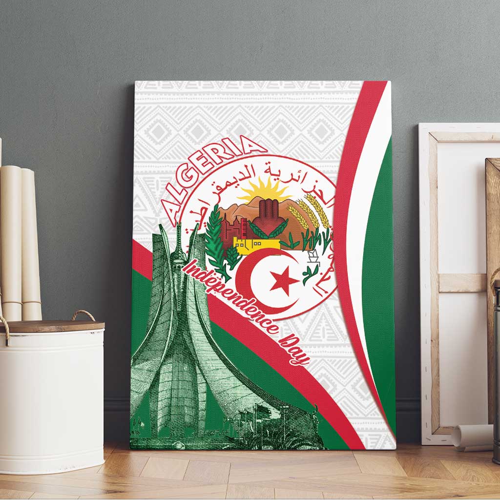 Algeria Independence Day Canvas Wall Art Coat Of Arms With Maqam Echahid