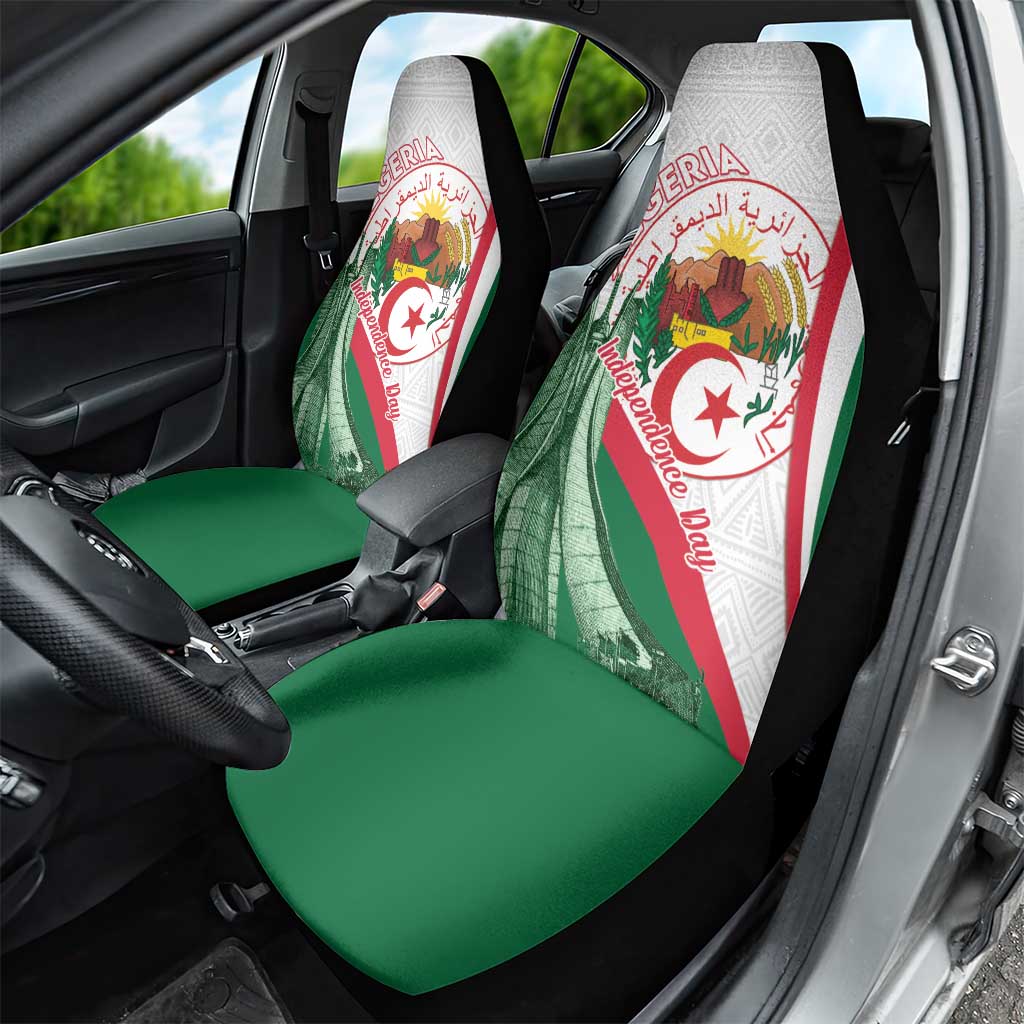 Algeria Independence Day Car Seat Cover Coat Of Arms With Maqam Echahid
