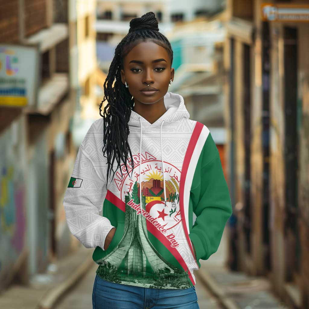 Algeria Independence Day Hoodie Coat Of Arms With Maqam Echahid
