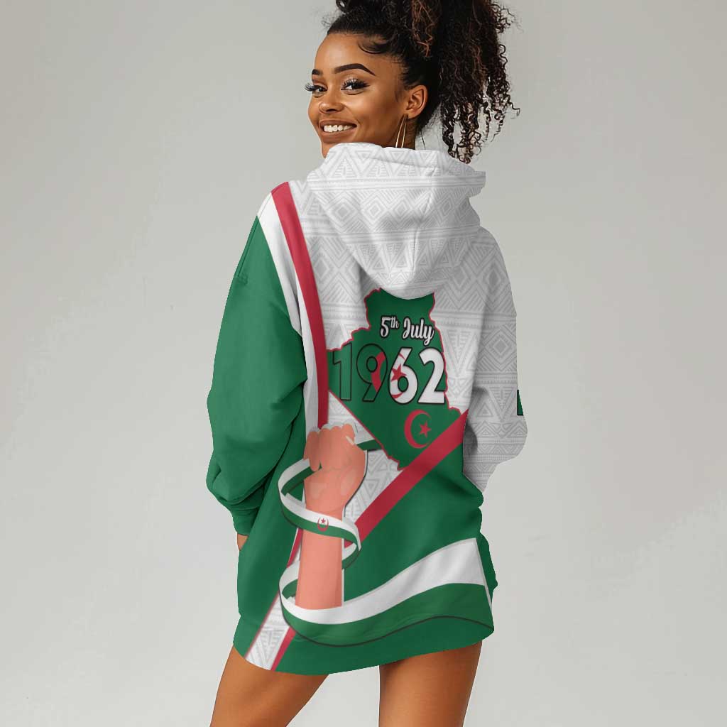 Algeria Independence Day Hoodie Dress Coat Of Arms With Maqam Echahid