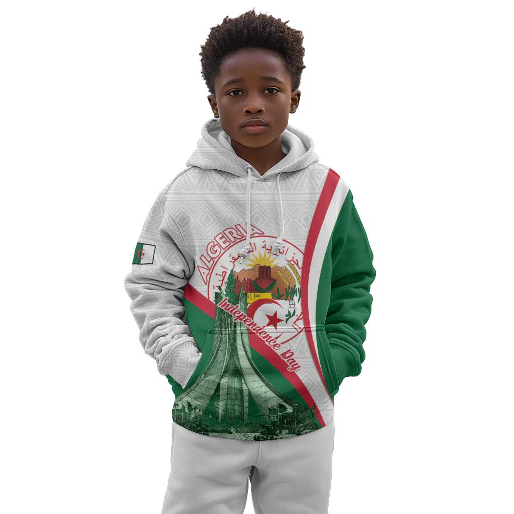 Algeria Independence Day Kid Hoodie Coat Of Arms With Maqam Echahid