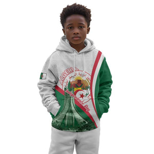 Algeria Independence Day Kid Hoodie Coat Of Arms With Maqam Echahid