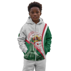 Algeria Independence Day Kid Hoodie Coat Of Arms With Maqam Echahid