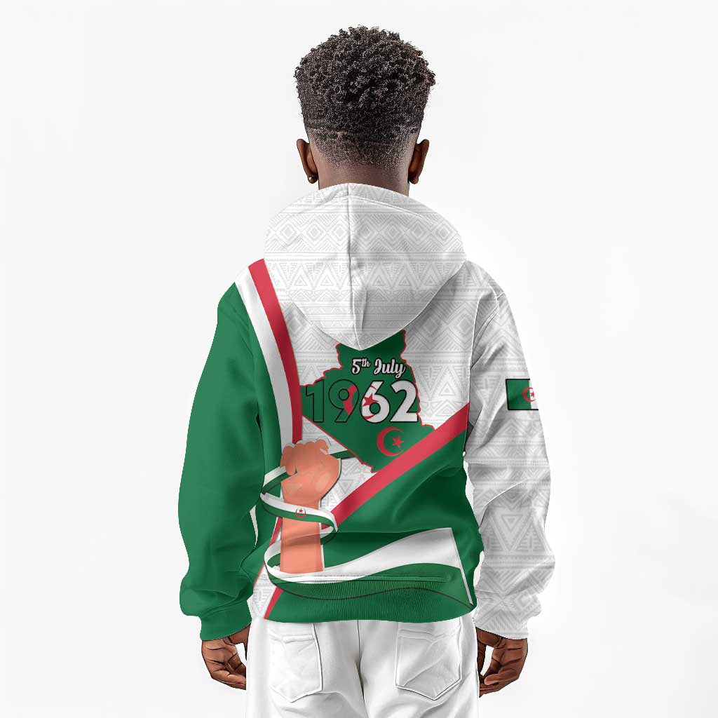 Algeria Independence Day Kid Hoodie Coat Of Arms With Maqam Echahid