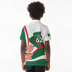 Algeria Independence Day Kid Polo Shirt Coat Of Arms With Maqam Echahid