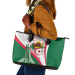 Algeria Independence Day Leather Tote Bag Coat Of Arms With Maqam Echahid
