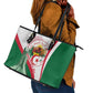 Algeria Independence Day Leather Tote Bag Coat Of Arms With Maqam Echahid