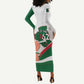 Algeria Independence Day Long Sleeve Bodycon Dress Coat Of Arms With Maqam Echahid LT15