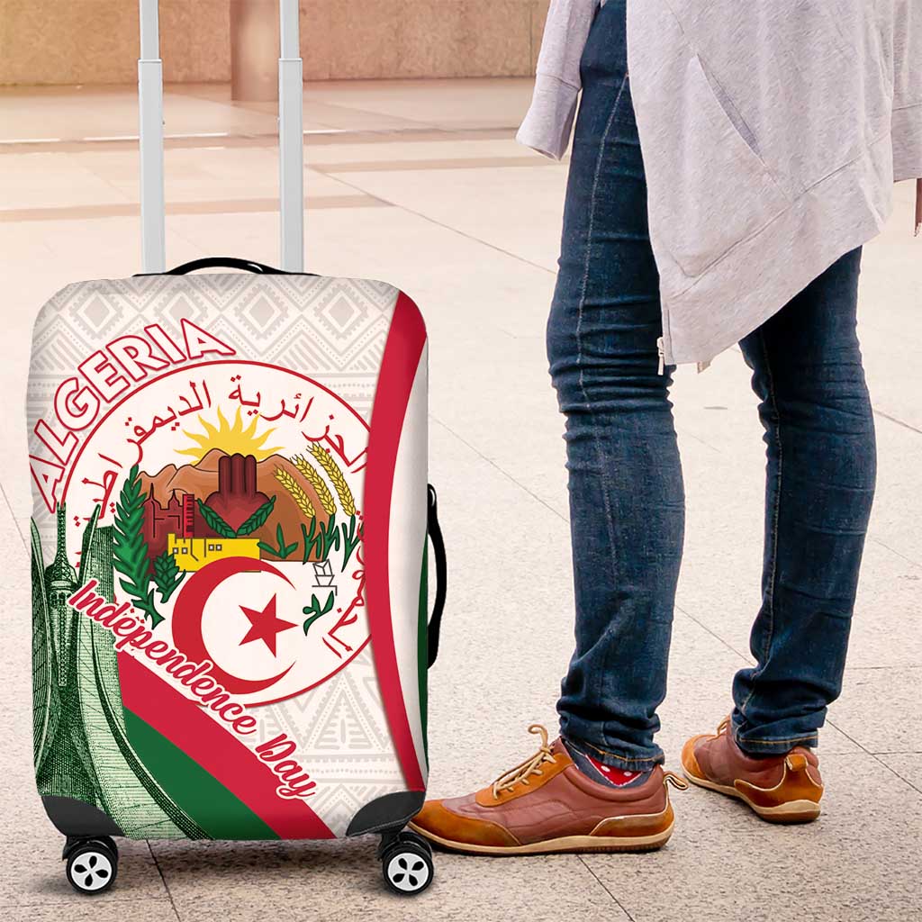 Algeria Independence Day Luggage Cover Coat Of Arms With Maqam Echahid