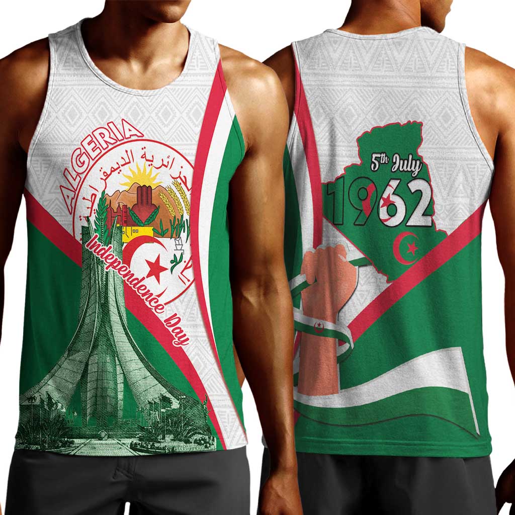 Algeria Independence Day Men Tank Top Coat Of Arms With Maqam Echahid