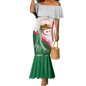 Algeria Independence Day Mermaid Dress Coat Of Arms With Maqam Echahid