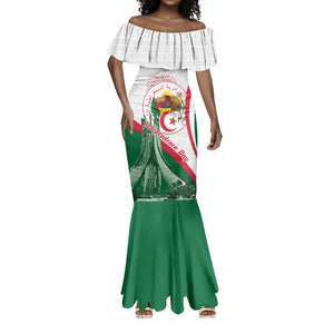 Algeria Independence Day Mermaid Dress Coat Of Arms With Maqam Echahid