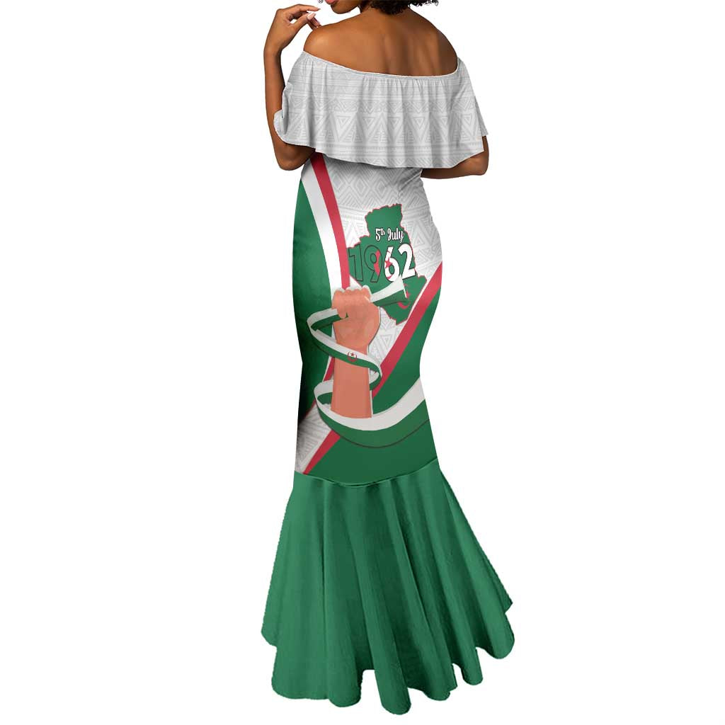 Algeria Independence Day Mermaid Dress Coat Of Arms With Maqam Echahid