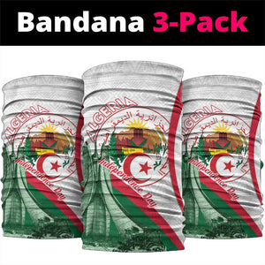 Algeria Independence Day Neck Gaiter Coat Of Arms With Maqam Echahid - African Pride