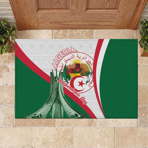 Algeria Independence Day Rubber Doormat Coat Of Arms With Maqam Echahid