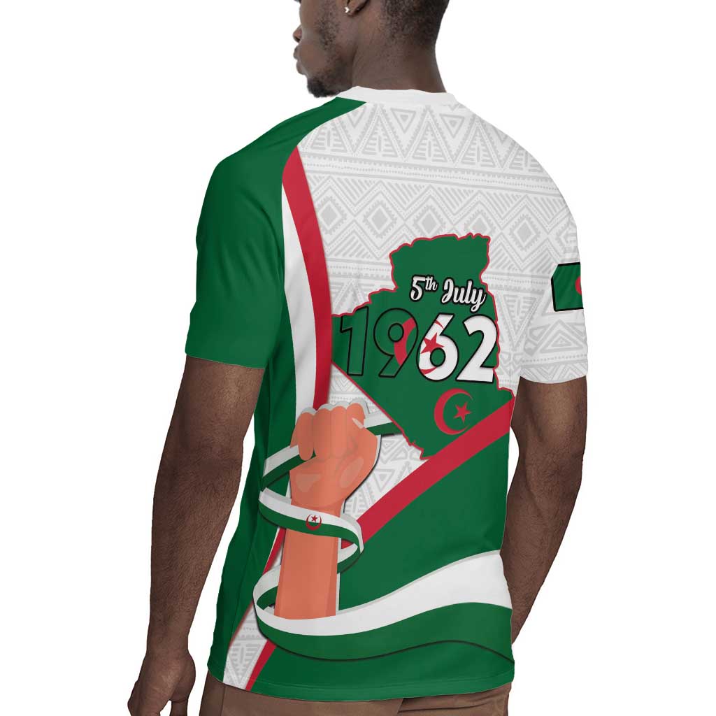 Algeria Independence Day Rugby Jersey Coat Of Arms With Maqam Echahid