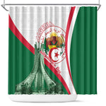 Algeria Independence Day Shower Curtain Coat Of Arms With Maqam Echahid