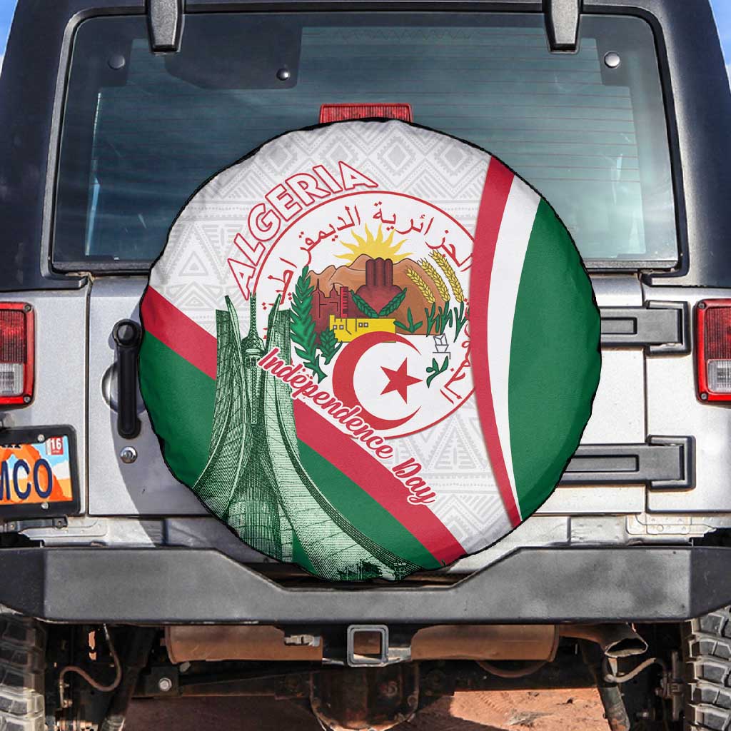 Algeria Independence Day Spare Tire Cover Coat Of Arms With Maqam Echahid