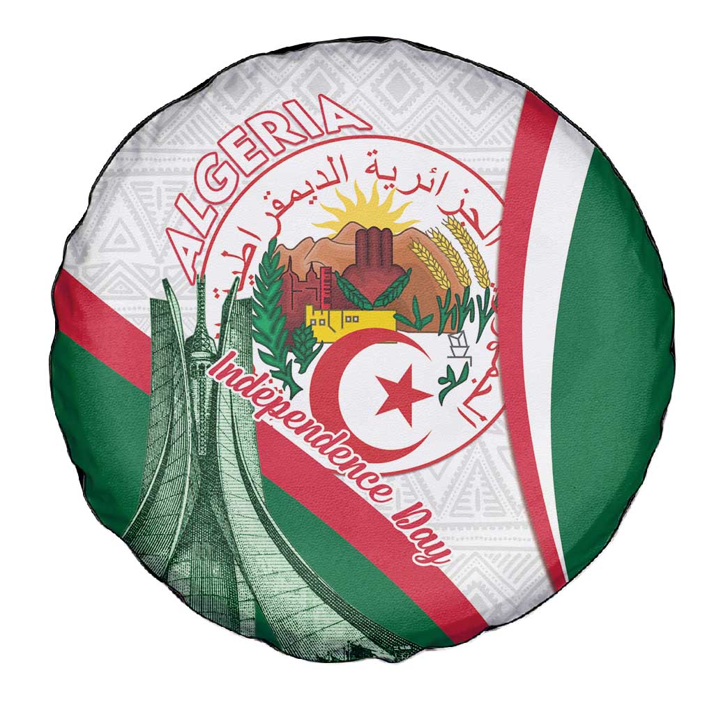 Algeria Independence Day Spare Tire Cover Coat Of Arms With Maqam Echahid