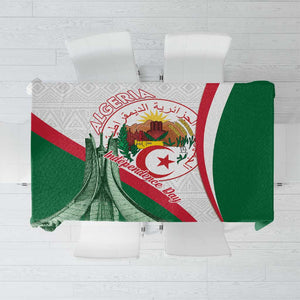 Algeria Independence Day Tablecloth Coat Of Arms With Maqam Echahid