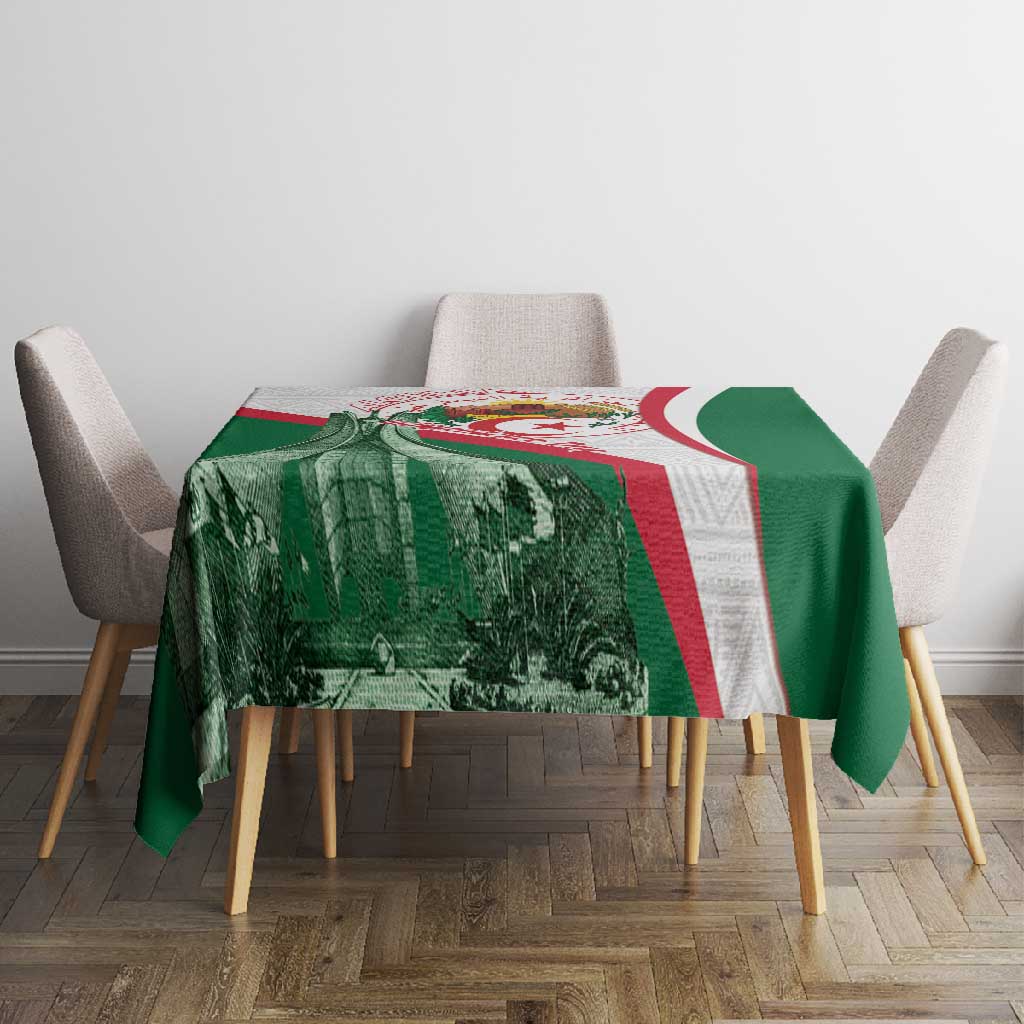 Algeria Independence Day Tablecloth Coat Of Arms With Maqam Echahid