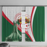 Algeria Independence Day Window Curtain Coat Of Arms With Maqam Echahid