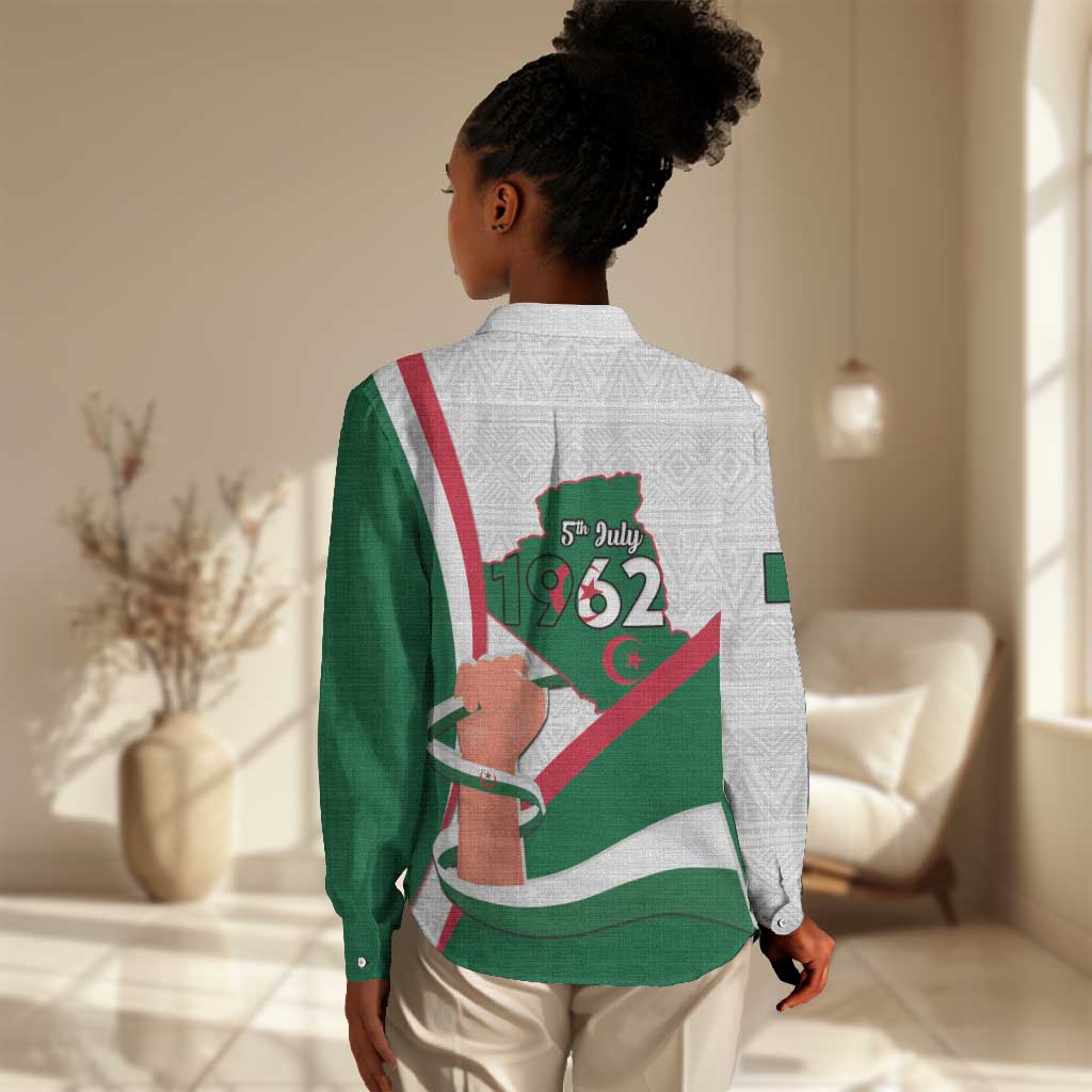 Algeria Independence Day Women Casual Shirt Coat Of Arms With Maqam Echahid