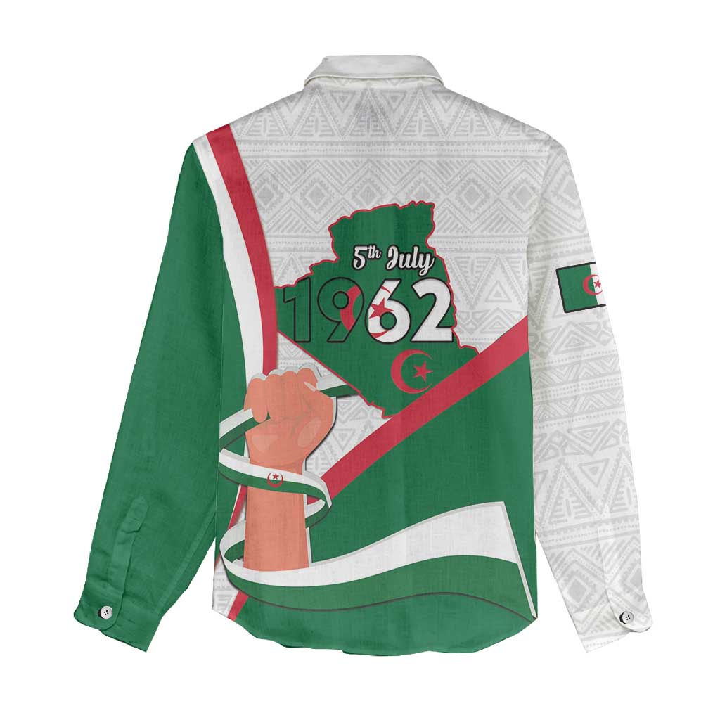 Algeria Independence Day Women Casual Shirt Coat Of Arms With Maqam Echahid