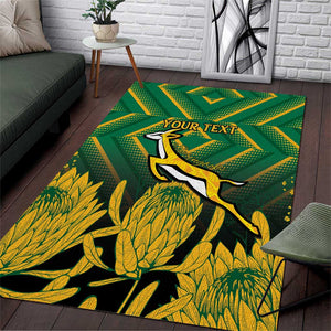 South Africa Rugby Custom Area Rug Go Springboks Go