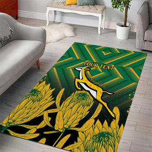 South Africa Rugby Custom Area Rug Go Springboks Go