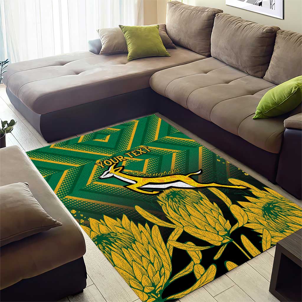 South Africa Rugby Custom Area Rug Go Springboks Go