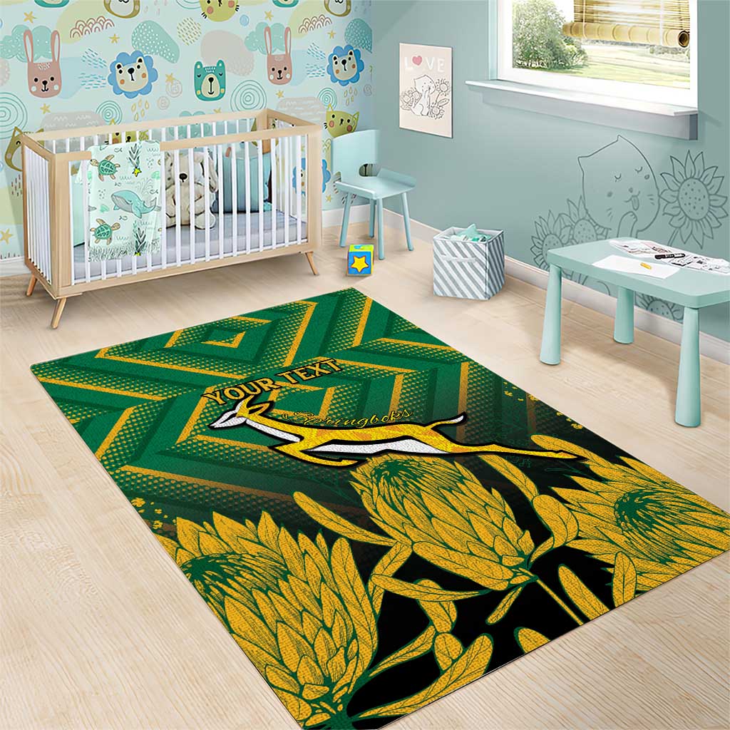 South Africa Rugby Custom Area Rug Go Springboks Go