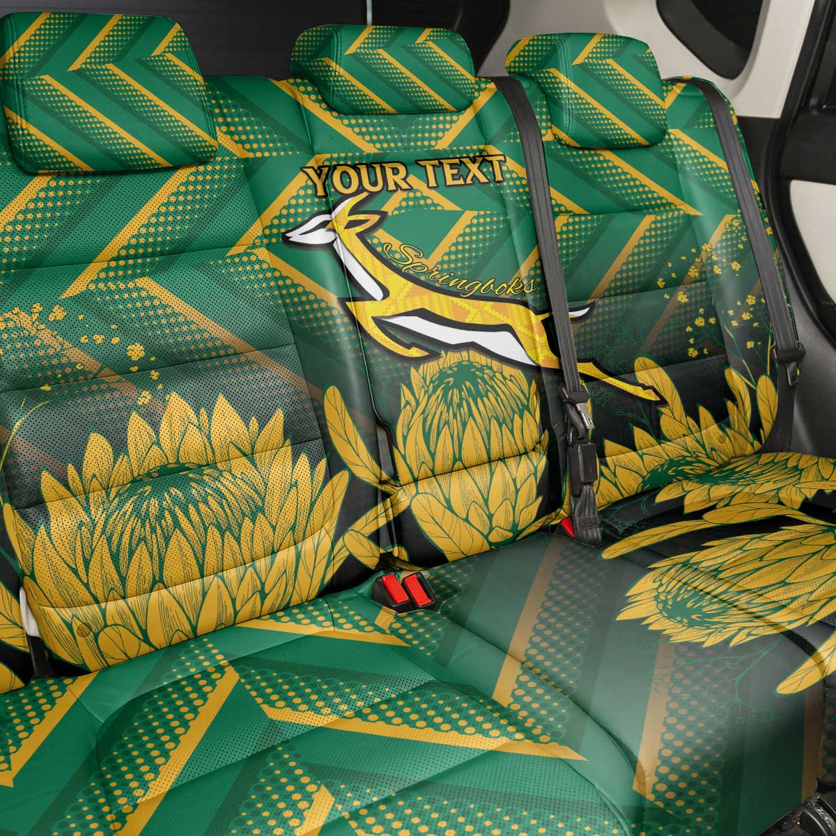 South Africa Rugby Custom Back Car Seat Cover Go Springboks Go