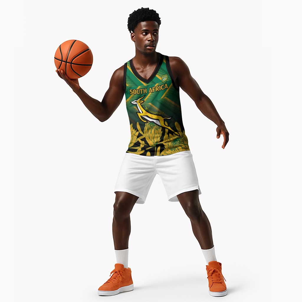 South Africa Rugby Custom Basketball Jersey Go Springboks Go - African Pride