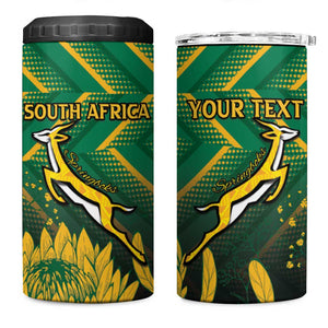 South Africa Rugby Custom 4 in 1 Can Cooler Tumbler Go Springboks Go