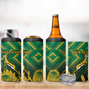 South Africa Rugby Custom 4 in 1 Can Cooler Tumbler Go Springboks Go