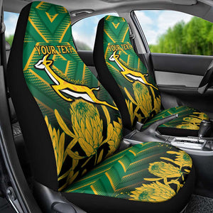 South Africa Rugby Custom Car Seat Cover Go Springboks Go