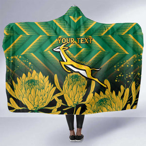 South Africa Rugby Custom Hooded Blanket Go Springboks Go