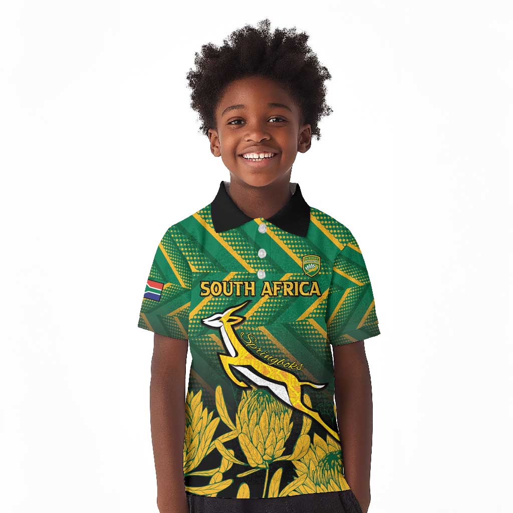 South Africa Rugby Custom Kid Polo Shirt Go Springboks Go