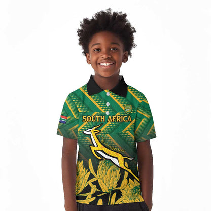 South Africa Rugby Custom Kid Polo Shirt Go Springboks Go