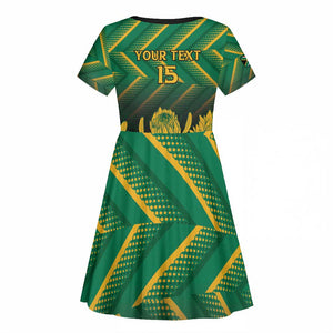 South Africa Rugby Custom Kid Short Sleeve Dress Go Springboks Go