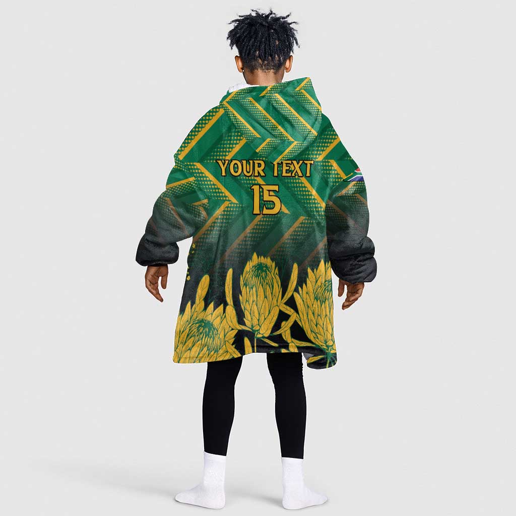South Africa Rugby Custom Kid Wearable Blanket Hoodie Go Springboks Go