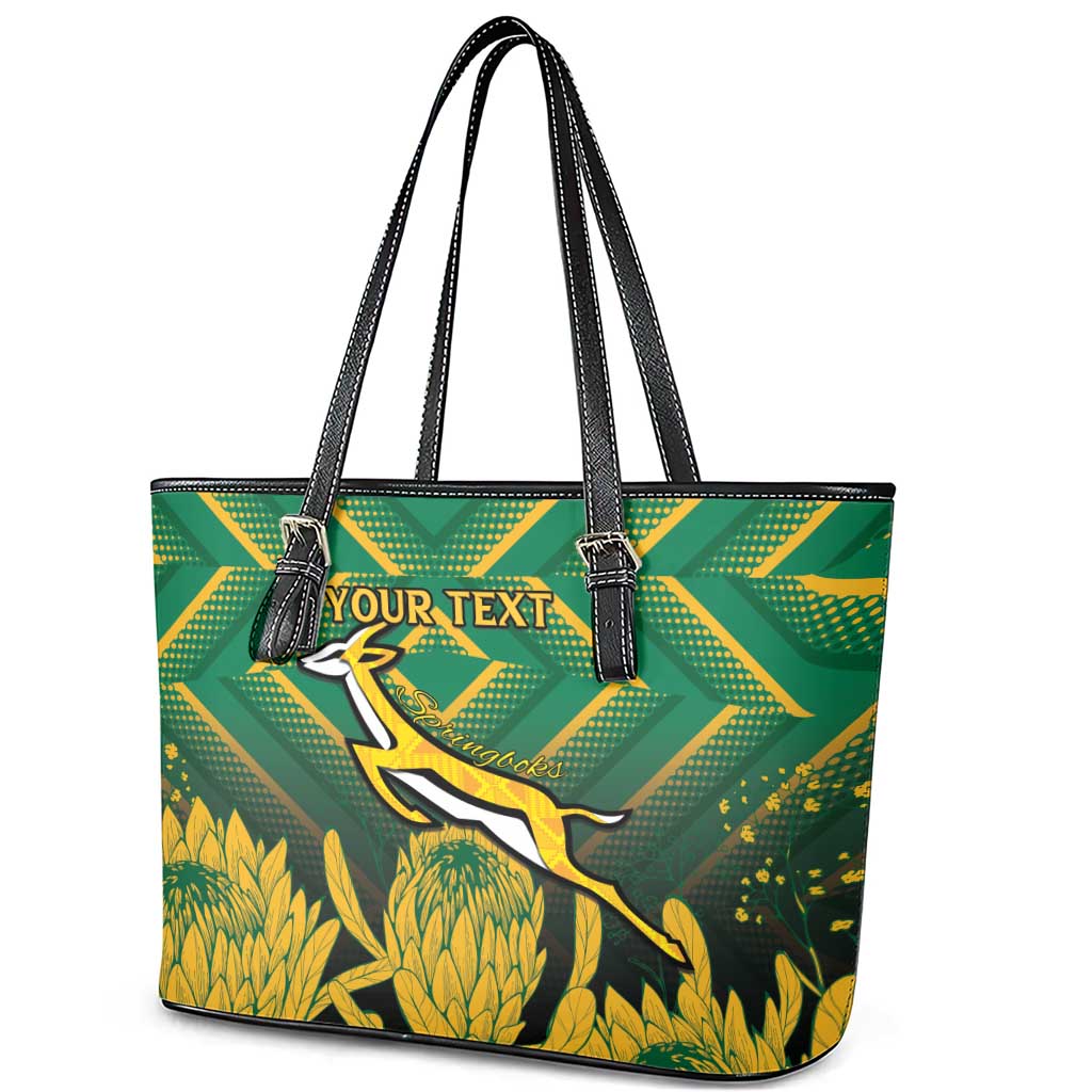 South Africa Rugby Custom Leather Tote Bag Go Springboks Go