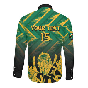South Africa Rugby Custom Long Sleeve Button Shirt Go Springboks Go