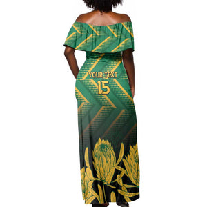 South Africa Rugby Custom Off Shoulder Maxi Dress Go Springboks Go