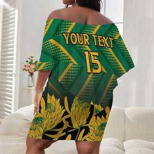 South Africa Rugby Custom Off Shoulder Short Dress Go Springboks Go