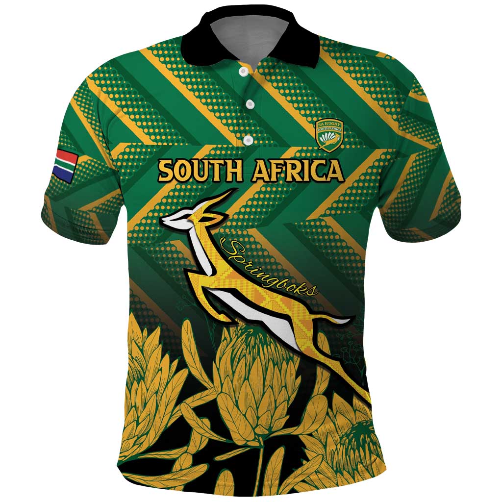 South Africa Rugby Custom Polo Shirt Go Springboks Go by AfricanPride