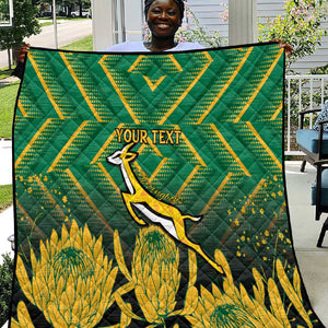 South Africa Rugby Custom Quilt Go Springboks Go