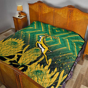 South Africa Rugby Custom Quilt Go Springboks Go